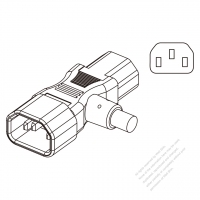 歐洲T Shape 插頭AC電源線連接器 3 芯 10A 250V