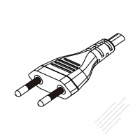 巴西2-Pin插頭AC電源線-成型PVC線材1.8M (1800mm)黑色線材切齊  (H03VVH2-F  2X 0.75mm2  )( #B54EC31-180)
