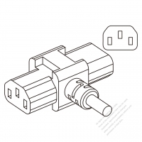 歐洲T Shape 插頭AC電源線連接器 3 芯 10A 250V