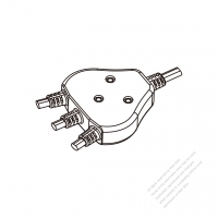 AC電線成型式固定接頭(Strain Relief -SR) 1 出 3, 線材 OD 呎吋: OD ø7.9 Ø8.5