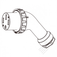 美規車用RV 45度連接器(NEMA14-50R) 4芯直式, 3 P, 4芯接地