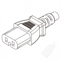 IEC 320 C11 AC電源線連接器 3 芯直式 10A 250V