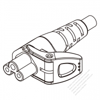 IEC 320 C5 AC電源線連接器 3 芯直式 2.5A/ 10A  250V,  3-7A/ 10A 125V