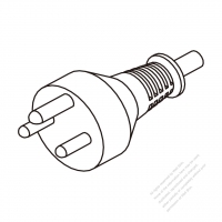 丹麥3-Pin插頭AC電源線-成型PVC線材1.8M (1800mm)黑色線材剝外層絕緣 20mm/半剝內層絕緣 13mm   (H05VV-F  3G 0.75mm2  )( #D61AA34-180)