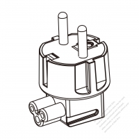 筆記型電腦專用AC轉接頭, 歐洲彎頭轉IEC 320 C5連接器, 3轉3-Pin, 2.5A 250V