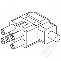 45A, 5-Pin 電池香蕉頭插頭 連接器 (彎頭型式)