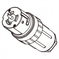 美規船舶用連接器 (NEMA SS1-50R) 3芯直式, 2 P, 3芯接地50A 125V