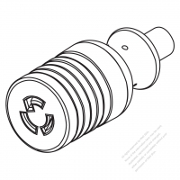 美國/加拿大AC電源線防鬆脫連接器 (L5-15R) 2 P 3 芯 接地, 15A 125V