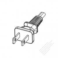 美國/加拿大NEMA 1-15P 直式 AC插頭2 P/ 2 芯 不接地, 15A 125V