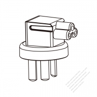 筆記型電腦專用AC轉接頭, 中國彎頭轉IEC 320 C5連接器, 3轉3-Pin, 2.5A 250V