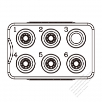 20A/30A, 6-Pin 電池香蕉頭插頭 連接器