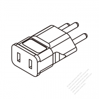 AC轉接頭, 瑞士插頭轉美國 NEMA 1-15R連接器 3轉2-Pin