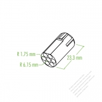 塑膠連接器 23.3mm R1.75mm, R 6.15mm 7 Pin