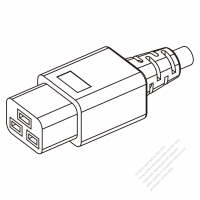 日本IEC 320 C19 AC電源線連接器 3 芯直式 16A 125V