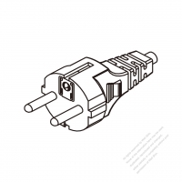 歐洲3-Pin插頭AC電源線-成型PVC線材1.8M (1800mm)黑色線材剝外層絕緣 20mm/半剝內層絕緣 13mm   (H05VV-F  3G 0.75mm2  )( #G64AA34-180)