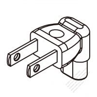 刮鬍刀專用AC轉接頭, 美國 彎頭轉IEC 320 C1連接器 2轉2-Pin, 0.2A