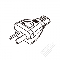 筆記型電腦專用AC轉接頭, 阿根廷轉IEC 320 C7連接器 2轉2-Pin, 2.5A 250V