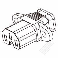 IEC 320 C15 AC電源線連接器 3 芯直式 7A/10A 125V 10A 250V