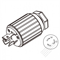 美規工業鎖固插頭 (NEMA L5-15P) 3芯直式, bladed grab 線型 . 2 P, 3芯接地,15A 125V