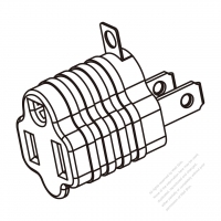 AC轉接頭, 美國NEMA 1-15P 插頭轉NEMA 5-15R連接器, 2轉3-Pin