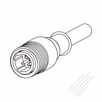圓 3-Pin 插頭, 適用線材: 黃色22AWG*3C (ø5.8mm)
