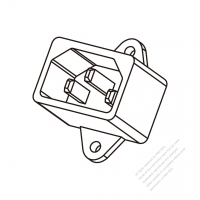 IEC 320 (C14) 家電用品AC插座, 附螺絲孔, 10A 250V