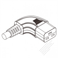 歐洲IEC 320 C19 AC電源線連接器 3 芯 左彎16A 250V