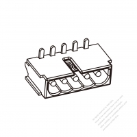 圓 5-Pin 插座, 適用線材: SVT 16AWG*2C+28AWG*1C (Signal Line, ø5.9) 線材