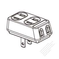 台灣AC轉接頭, Power Tap, 2-pin, 3 插座