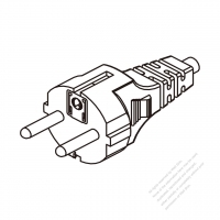 俄羅斯3-Pin插頭AC電源線-成型PVC線材1.8M (1800mm)黑色線材剝外層絕緣 20mm/半剝內層絕緣 13mm   (H03VV-F  3G 0.75mm2 )( #G64AA33-180)