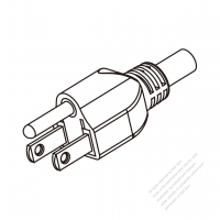 台灣3-Pin插頭AC電源線-成型PVC線材1.8M (1800mm)黑色線材切齊  (VCTF   3X0.75MM  Round )( #T60EC55-180)