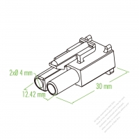 塑膠連接器 30mm X 12.42mm X 2 X Ø 4mm 2 Pin