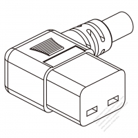 歐洲IEC 320 C23 AC電源線連接器 3 芯 左彎16A 250V