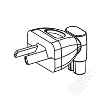 筆記型電腦專用AC轉接頭, 阿根廷彎頭轉IEC 320 C7連接器, 2轉2-Pin, 2.5A 250V