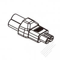 轉接頭, IEC 320 C7 2-Pin  八字尾母連接器轉梅花公插頭2.5A/125V (本產品無電壓轉換功能)