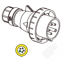 IEC 309 插頭5 芯 4P 5W, IP 67 防水密封型 16A 100V~130V