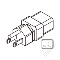 AC轉接頭, 美國轉 C19 連接器, 3轉3-Pin, 15A 125V