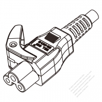 IEC 320 C5 AC電源線連接器 3 芯直式 2,5A 250V, 3-7A 125V