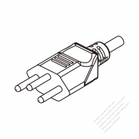 瑞士3-Pin插頭AC電源線-成型PVC線材1.8M (1800mm)黑色線材剝外層絕緣 20mm/半剝內層絕緣 13mm   (H05VV-F  3G 0.75mm2  )( #Z80AA34-180)