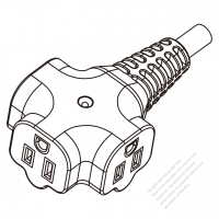 美國/加拿大三面向排插 3 芯 (NEMA 5-15R),  耐熱.10A/13A/15A 125V