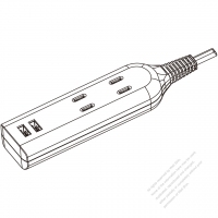 中國延長線2 芯 1 轉 2,  USB x 2, output: 5V 1A, 辦公/家用