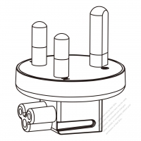 筆記型電腦專用AC轉接頭, 南非 (大) 彎頭轉IEC 320 C5連接器, 3轉3-Pin, 2.5A 250V