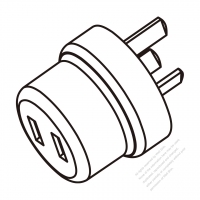 AC轉接頭, 中國插頭轉2孔連接器 3轉2-Pin