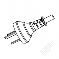 中國3-Pin插頭AC電源線-成型PVC線材1.8M (1800mm)黑色線材剝外層絕緣 20mm/半剝內層絕緣 13mm   (60227 IEC 53 RVV 300/500 3G 0.75mm2 )( #C57AA84-180)