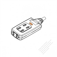 日本延長線2 芯1轉 3 插座 指示燈15A 125V