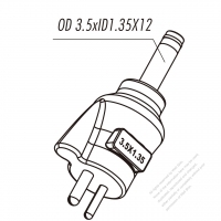 DC 轉接頭 OD 3.5 X ID1.35 X 12, Canon 4.2V,8.4V, JVC 8.4V, 2 Pin