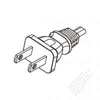 美國/加拿大2-Pin插頭AC電源線-成型PVC線材1.5M (1500mm)黑色(WS-SR-536) 線材剝外層絕緣 10CM  (NISPT-2 18/2C/60C )( #V58SA05-150)