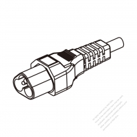 歐洲3-Pin IEC 320 Sheet A 插頭AC電源線-成型PVC線材1.8M (1800mm)黑色線材切齊  (H05VV-F  3G 0.75mm2  )( #G81EC34-180)