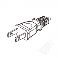 日本2-Pin插頭AC電源線-成型PVC線材1.8M (1800mm)黑色線材切齊  (VFF  2X 0.75mm² Flat )( #J73EC51-180)