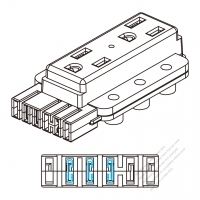 EM 系列連接器, 直頭型式 6-Pin F 插座